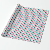Pink & Blue Floral Seamless Pattern Cadeaupapier (Uitgerold)