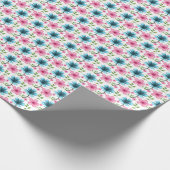 Pink & Blue Floral Seamless Pattern Cadeaupapier (Hoek)