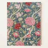 Pink Blue Floral William Morris Elegant Monogram Planner (Achterkant)
