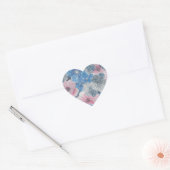 Pink Blue Flowers Sparkle Hart Sticker (Envelop)