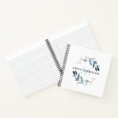 PINK BLUE FOLIAGE WATERVERF WREATH MONOGRAM NOTITIEBOEK (Binnen)