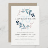 PINK BLUE FOLIAGE WREATH ANY LEEFTIJD 75 BIRTHDAY  BEDANKKAART (Voorkant / Achterkant)