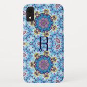 PINK BLUE FRACTAL CIRCLS MONOGRAM Case-Mate iPhone CASE (Achterkant)