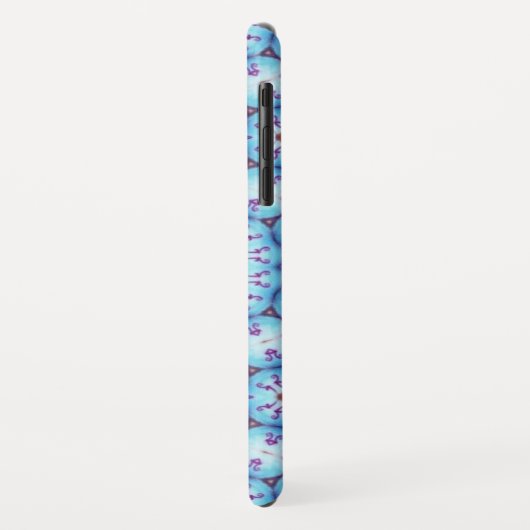 PINK BLUE FRACTAL CIRCLS MONOGRAM Case-Mate iPhone CASE (Achterkant/links)