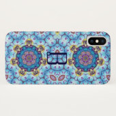 PINK BLUE FRACTAL CIRCLS MONOGRAM Case-Mate iPhone CASE (Achterkant (horizontaal))