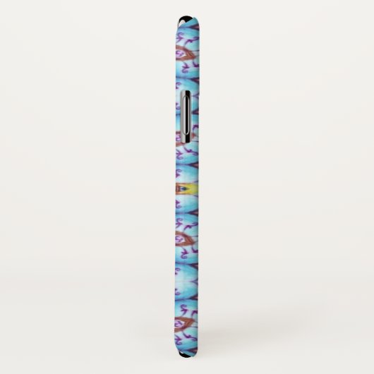 PINK BLUE FRACTAL CIRCLS MONOGRAM Case-Mate iPhone CASE (Achterkant / rechts)