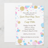 Pink Blue Gender Reveal Baby shower Invitation Kaart (Voorkant / Achterkant)