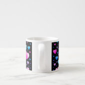 Pink & Blue Glowing Hearts Espresso Kop (Achterkant)
