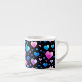 Pink & Blue Glowing Hearts Espresso Kop (Rechts)