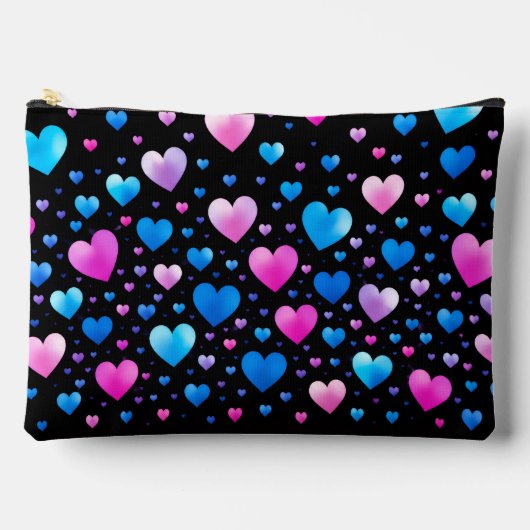 Pink & Blue Glowing Hearts Etui (Voorkant)