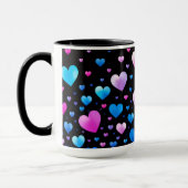 Pink & Blue Glowing Hearts Mok (Links)