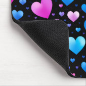Pink & Blue Glowing Hearts Muismat (Hoek)