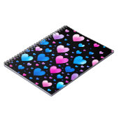 Pink & Blue Glowing Hearts Notitieboek (Linkerzijde)