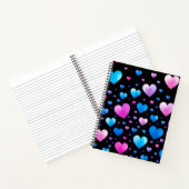 Pink & Blue Glowing Hearts Notitieboek (Binnen)