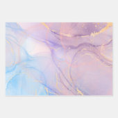 Pink & Blue Gold Glitter Marble Inpakpapier Vel (Voorkant 2)