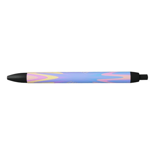 pink blue gradient Artistic Spiral tie dye Zwarte Inkt Pen (Voorkant)