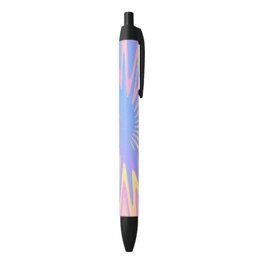 pink blue gradient Artistic Spiral tie dye Zwarte Inkt Pen (Achterkant (Verticaal))