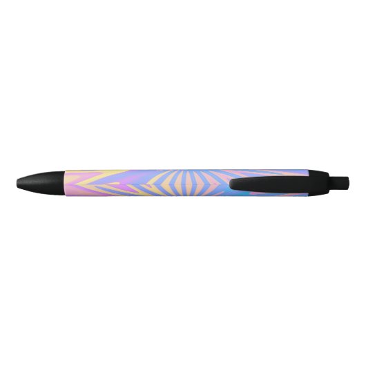 pink blue gradient Artistic Spiral tie dye Zwarte Inkt Pen (Achterkant)