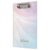 Pink Blue Gradient Sparkling Wave Minimal Design Klembord (Links)