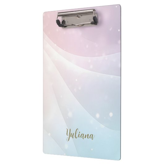 Pink Blue Gradient Sparkling Wave Minimal Design Klembord (Links)