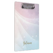 Pink Blue Gradient Sparkling Wave Minimal Design Klembord (Rechts)