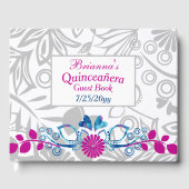 Pink, Blue, Gray Quinceañera Guest Book Gastenboek (Voorkant)