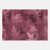 PINK BLUE GREEN FALL AUTUMN LEAVES WRAPPING PAPER  (Voorkant)
