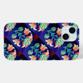 PINK BLUE GREEN FLORAL MONOGRAM Case-Mate iPhone CASE (Achterkant (horizontaal))