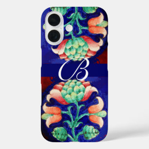 PINK BLUE GREEN FLORAL MONOGRAM iPhone 16 HOESJE