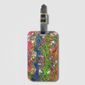 Pink, Blue, Green, Orange, Marble Artwork Bagagelabel (Voorkant (verticaal))