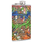 Pink, Blue, Green, Orange, Marble Artwork Heupfles (Rechts)