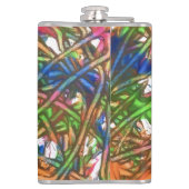 Pink, Blue, Green, Orange, Marble Artwork Heupfles (Achterkant)