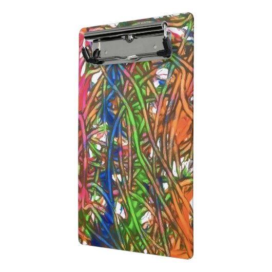 Pink, Blue, Green, Orange, Marble Artwork Mini Klembord (Angled2)