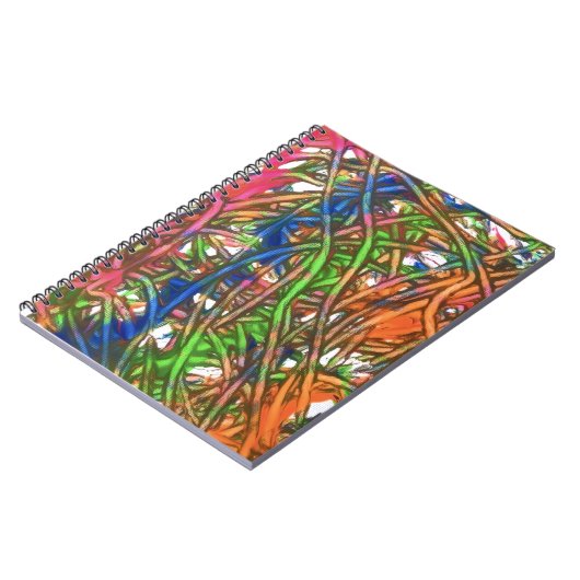 Pink, Blue, Green, Orange, Marble Artwork Notitieboek (Linkerzijde)