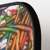 Pink, Blue, Green, Orange, Marble Artwork Pickleball Paddle (Links Detail)