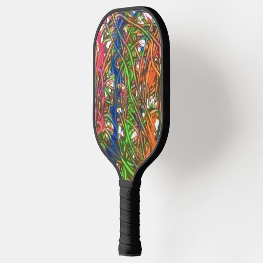 Pink, Blue, Green, Orange, Marble Artwork Pickleball Paddle (Links)