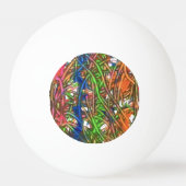 Pink, Blue, Green, Orange, Marble Artwork Pingpongbal (Achterkant)