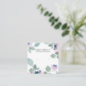 PINK BLUE GREEN ROOS FLORAL STUD EARRING DISPLAY VIERKANTE VISITEKAARTJE (Staand voorkant)