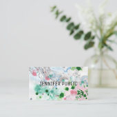 Pink Blue Green Trendy Abstracte Elegant Sjabloon Visitekaartje (Staand voorkant)