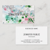 Pink Blue Green Trendy Abstracte Elegant Sjabloon Visitekaartje (Voorkant / Achterkant)