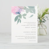 PINK BLUE GREEN WATERVERF FLORAL WEDDING INVITE BEDANKKAART (Staand voorkant)