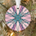 Pink Blue Grey Fractal Snowflake Winter Festive Ornament<br><div class="desc">Roze blauwe grijze fractale sneeuwvlok winterfeestelijke kerstversiering van bomen.</div>