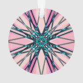 Pink Blue Grey Fractal Snowflake Winter Festive Ornament (achterkant)