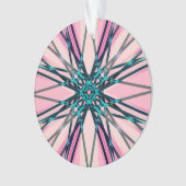 Pink Blue Grey Fractal Snowflake Winter Festive Ornament (voorkant)