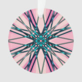 Pink Blue Grey Fractal Snowflake Winter Festive Ornament (voorkant)