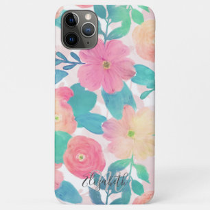 Pink Blue Hand Paint Floral Giral Design Case-Mate iPhone Case