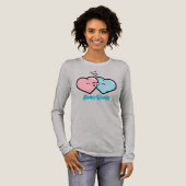 Pink & Blue Hearts Kiss Tri-Blend Shirt (Voorkant)