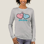 Pink & Blue Hearts Kiss Tri-Blend Shirt (Voorkant)