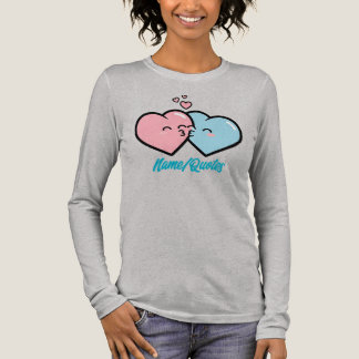 Pink & Blue Hearts Kiss Tri-Blend Shirt