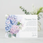 Pink Blue Hydrangeas 75th Birthday  Bedankkaart (Staand voorkant)